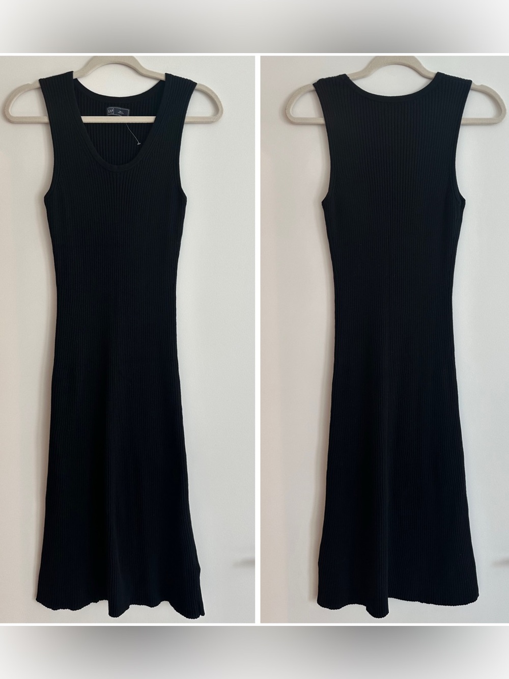 GAP Black Ribbed Midi Dress NWOT